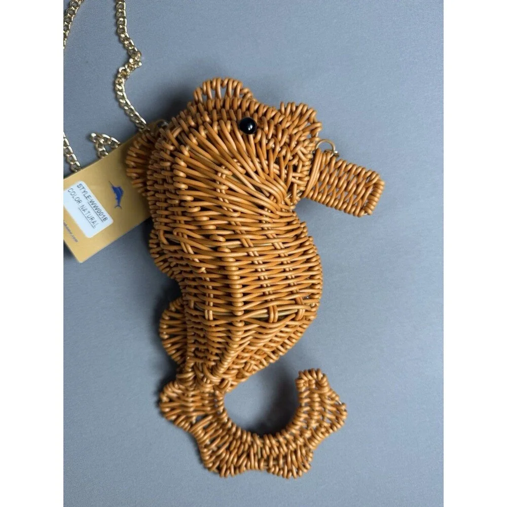 Tommy Bahama Seahorse Wicker Crossbody Bag Viral Mini Purse NWT - Picture 8 of 10